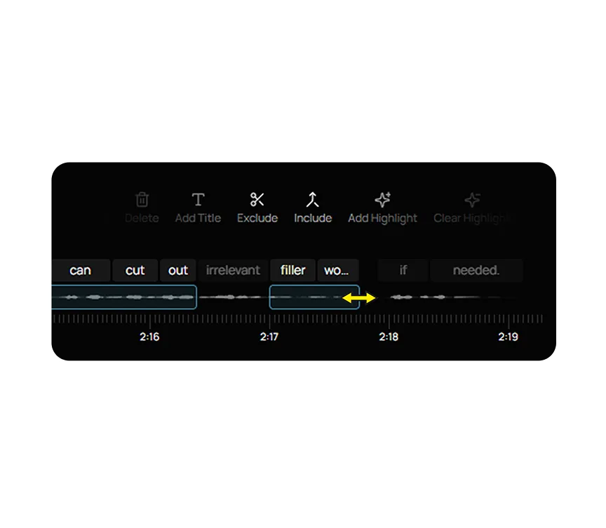 Trimming and cutting a video clip in the BlitzClip editor